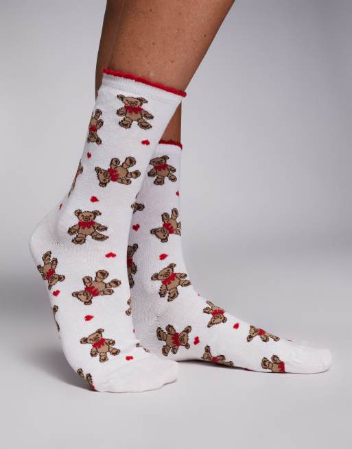 Boux Avenue - Confezione regalo con calzini morbidi color avorio con orsetti