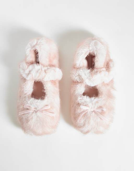 Boux Avenue cosy strap over ballet slippers in pink, 2 of 4