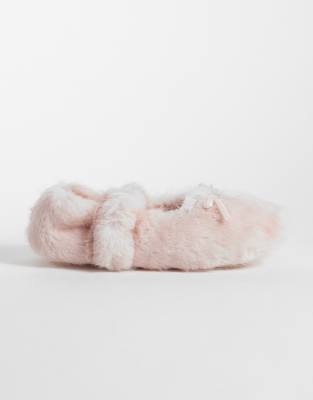Boux Avenue Cozy Strap Over Ballet Slippers In Pink