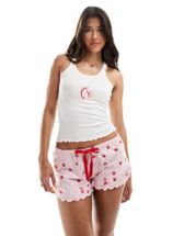ASOS DESIGN mix & match cotton pyjama shorts in pink - PINK