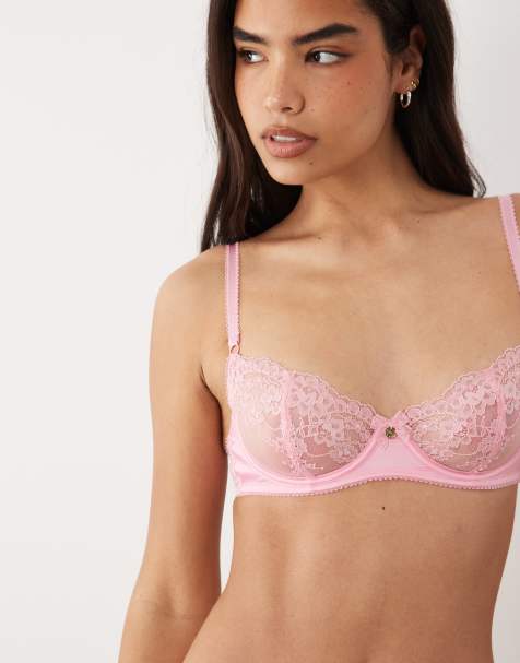 Boux Avenue – Elsbeth – Różana niewyściełana balkonetka z haftowanym wzorem - view 1