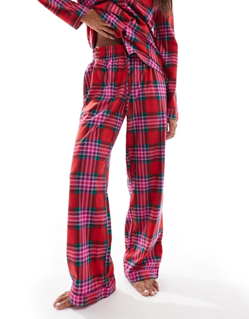 Pyjama 2 Pièces Femme Manches Longues - Tissu Doux Polyester/élasthanne, Pantalon à Carreaux Avec Poches - S à XXL
