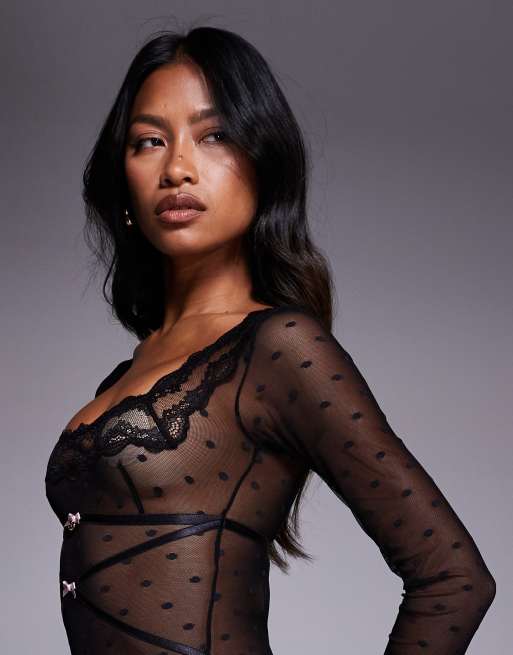 下着・アンダーウェア ESTHE / Sheer lace gathered bodysuit 下着・アンダーウェア ESTHE / Sheer lace gathered bodysuit