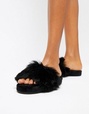 Boux Avenue Fluffy Slider Slippers | ASOS