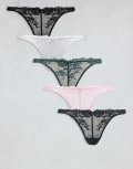 [Boux Avenue] Boux Avenue Fran 5-pack high leg lace lingerie thongs in multi 16 MULTI