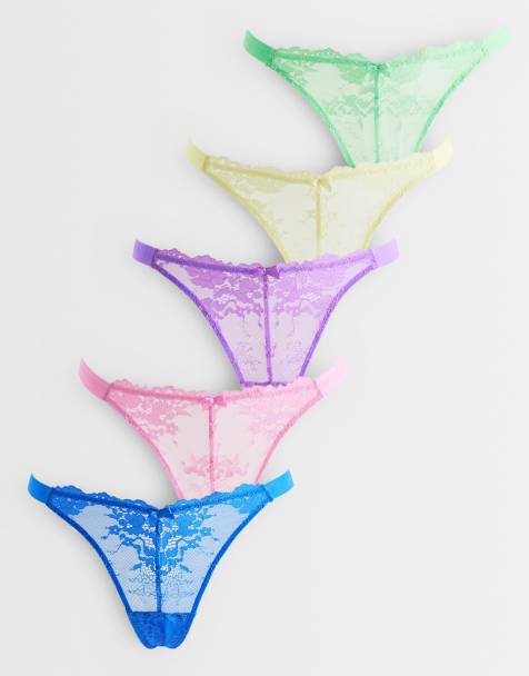 Boux Avenue - Fran - Lot de 5 strings en dentelle - Couleurs vives variées - view 1