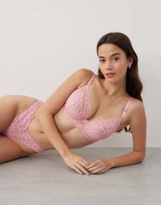 Бюстгальтер-балконет Eden с пышным бюстом Boux Avenue розового цвета розовый