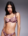 [Boux Avenue] Boux Avenue garden embroidery balconette bra in burgundy (part of a set)-Red 16 E BURGUNDY