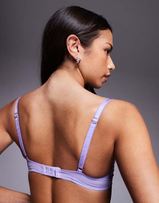 Boux Avenue Gracie lace balconette bra in lilac, 4 of 4