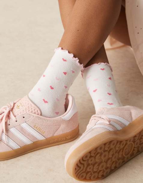 Boux Avenue heart print sock in ivory - view 1