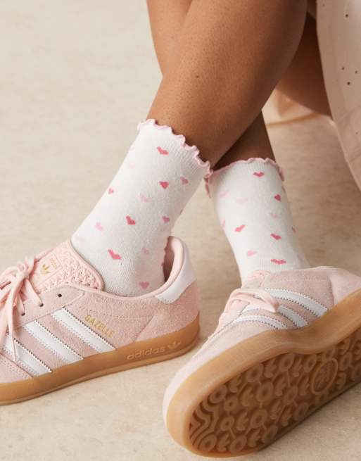 Boux Avenue heart print socks in ivory