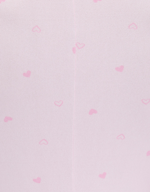 Boux Avenue Heart supersoft short playsuit chic v-neck comfy nightwear in pink mix, 5 of 6