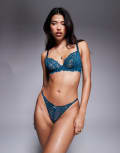 [Boux Avenue] Boux Avenue Heidi plunge bra in teal (part of a set)-Blue 18 E Light blue