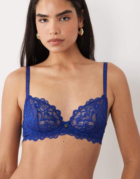 Boux Avenue - Heidi - Reggiseno scollo profondo non imbottito in pizzo blu notte - view 1