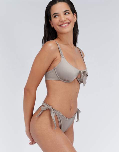 Boux Avenue Ibiza broderie bikini in silver - view 1