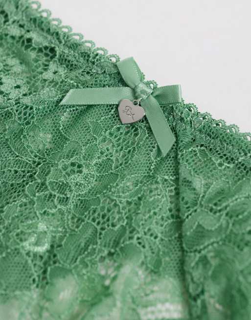 Boux Avenue - Maia - Confezione da 3 perizomi in pizzo verde, blu e rosa misto, 2 di 3