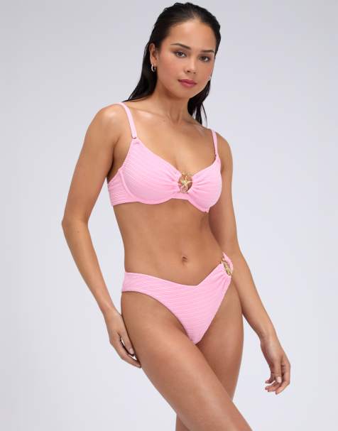 Boux Avenue Mirada starfish balconette bikini top underwired swimwear in pink - view 1