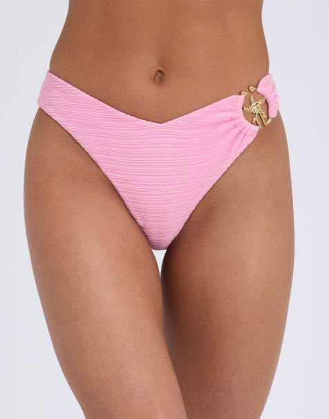 Boux Avenue Mirada starfish cheeky brazilian bikini bottoms with v front in pink - view 1