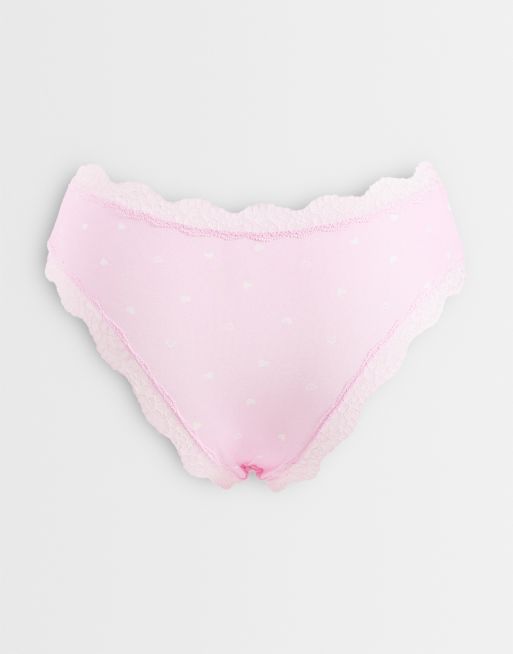 Boux Avenue pack de 3 braguitas brasileñas con estampado rosa de corazones y lazos, 2 de 3