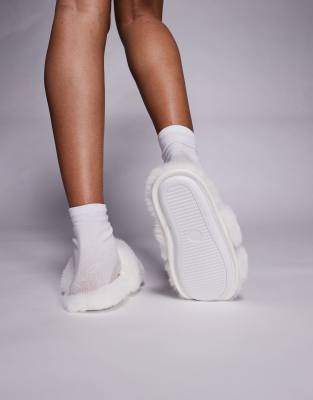 Boux Avenue Plush Bow Slides In White
