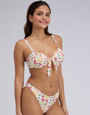 Boux Avenue Positano printed balconette bikini top summer swimwear in ivory mix