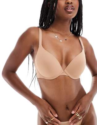 Boux Avenue push up t-shirt bra in beige-Neutral