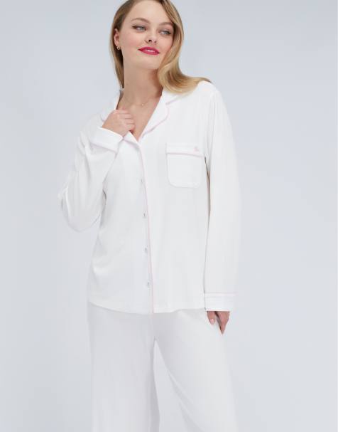 Boux Avenue Ribbed modal pyjamas in white mix - view 1