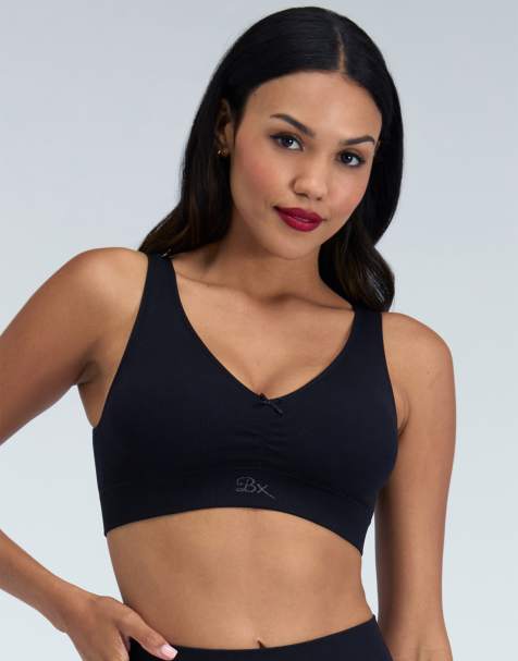 Boux Avenue Ribbed seamless lingerie set in black - view 1