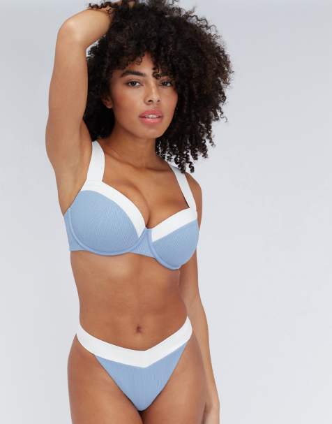 Boux Avenue Rivoli balconette bikini in blue mix - view 1