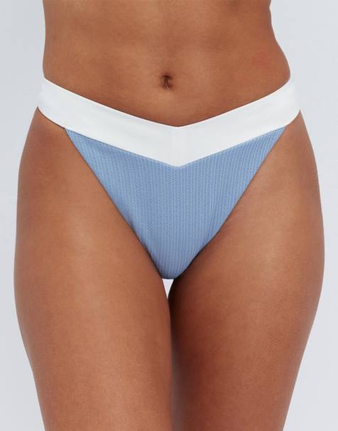 Boux Avenue Rivoli tanga brazilian bikini bottoms summer chic swimwear in blue mix - view 1