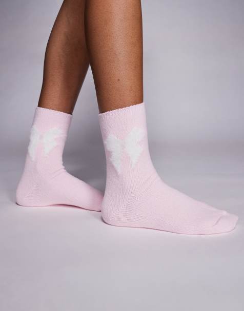 Boux Avenue – Rosa, mysiga strumpor med rosettmotiv - view 1