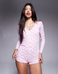 [Boux Avenue] Boux Avenue rosebud ribbed playsuit in pink 14 PINK