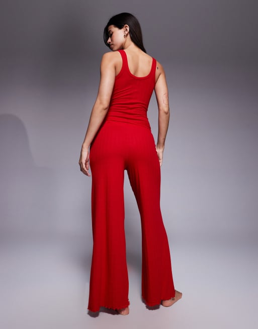Boux Avenue - Set pigiama traforato rosso con bottoni, 3 di 4