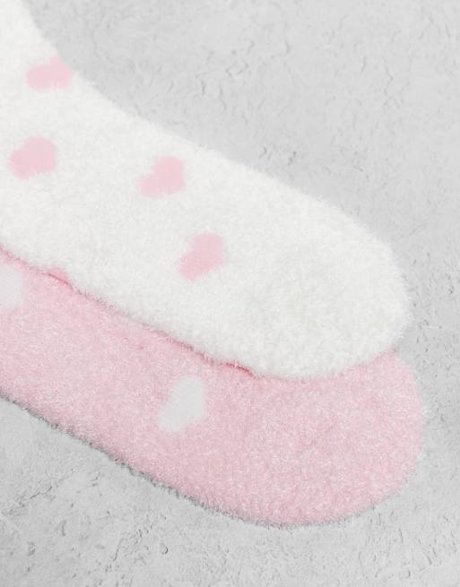 Boux Avenue - Set van 2 paar enkelsokken met hartjesprint in roze, 3 van 3