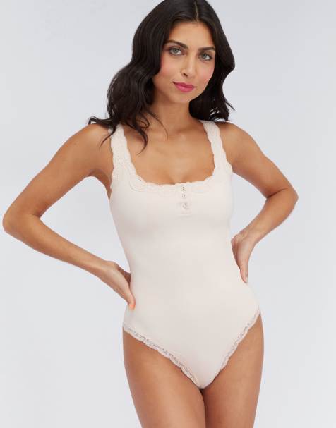 Boux Avenue Softest ever bodysuit unpadded floral lace soft lingerie in ivory