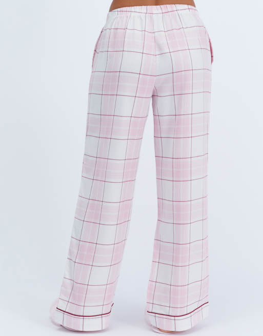 Boux Avenue Somerville checked long pyjama trousers woven nightwear pj in pink mix, 2 of 4