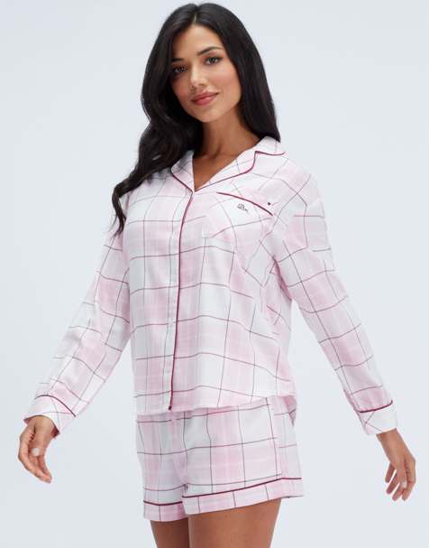 Boux Avenue Somerville checked pyjamas in pink mix - view 1
