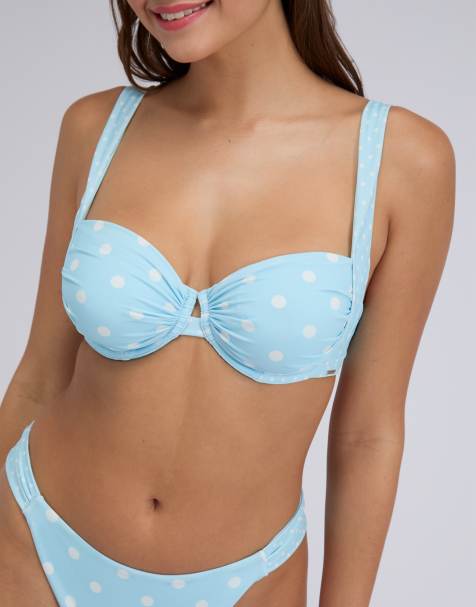 Boux Avenue Soneva summer polka dot bikini in blue mix - view 1