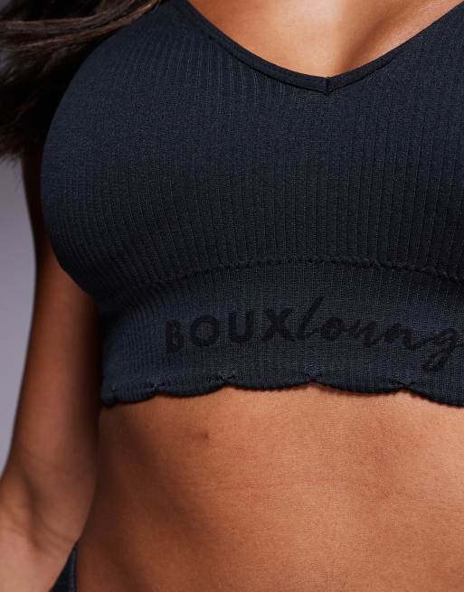 Boux Avenue - Sort ribstrikket bralette med bølgekant, 3 af 4