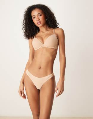 Boux Avenue Ultra light microfibre plunge t-shirt bra in 03 medium-Neutral