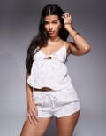 [Boux Avenue] Boux Avenue vintage floral print cheesecloth cami and shorts set in white 12 WHITE