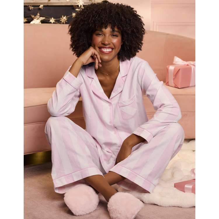 Boux Avenue Wide stripe cotton pyjamas in a bag soft nightwear set