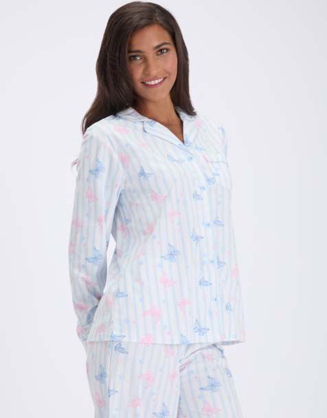 Boux Avenue Wild floral print fleece pyjamas in a bag nightwear set in blue mix - view 1