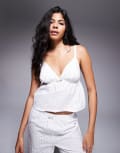 [Boux Avenue] Boux Avenue woven cotton broderie cami and pants set in white 12 WHITE