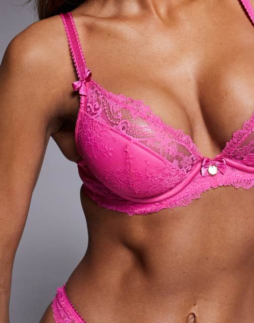 Boux Avenue - Yolanda - Soutien-gorge pigeonnant à fleurs - Rose vif, 3 de 4