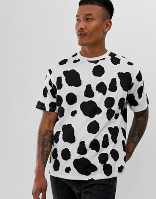 Boxy T-shirt med koprint fra Another Influence-Hvid