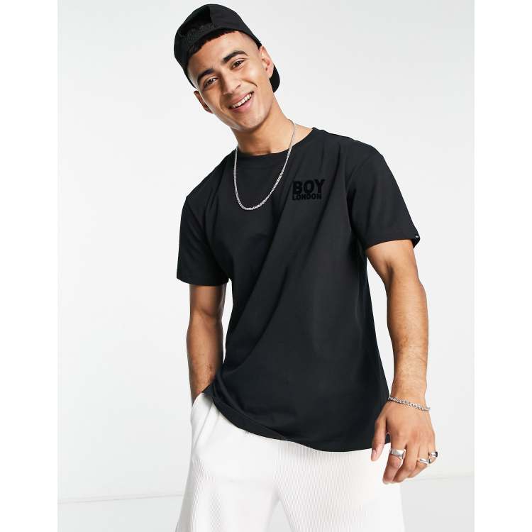 BOY London hemus flock t-shirt in black | ASOS