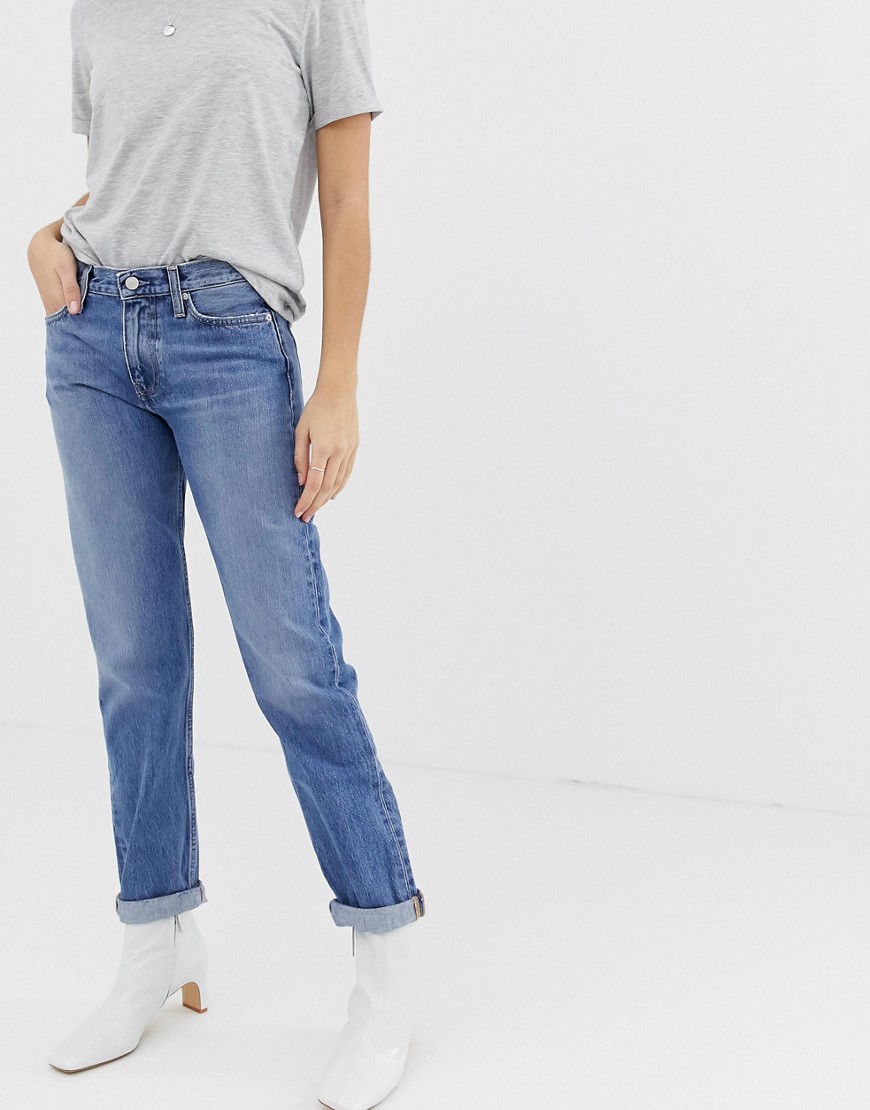Boyfriend-jeans med mellemhøj talje fra Calvin Klein-Blå