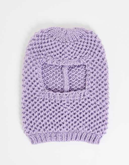 Braga para el cuello lila con capucha de croché de ASOS DESIGN