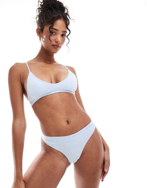 Braguitas azul pastel de corte alto tipo tanga sin costuras de Cotton On (parte de un conjunto)